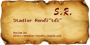 Stadler Renátó névjegykártya